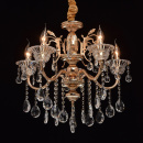 Klasyczny, złoty żyrandol ozdobiony kryształkami MW-LIGHT Crystal 482013105