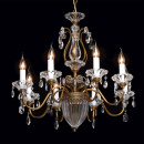 Klasyczny żyrandol z mosiądzu i z kryształami, 8 żarówek, Selena Chiaro Classic 482010308