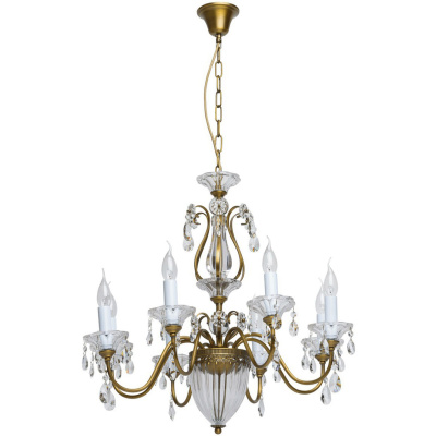 Klasyczny żyrandol z mosiądzu i z kryształami, 8 żarówek, Selena Chiaro Classic 482010308