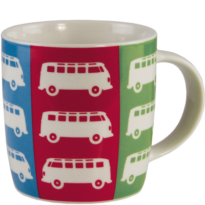 Kolorowy kubeczek porcelanowy z uchem na kawę kultowe busiki VW T1 BR-BUTA05