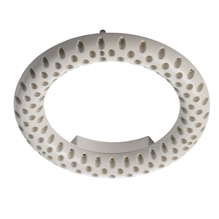 Kompaktowa, okrągła, ściemniana lampa sufitowa LED biała z pilotem