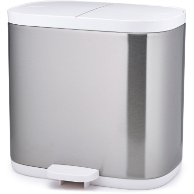 Kosz łazienkowy podwójny Split Joseph Joseph stalowo-biały 70520