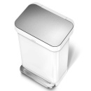 Kosz na śmieci pedałowy Liner Pocket 45L simplehuman biała stal CW2027