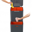 Kosz na śmieci podwójny, segregacja, grafitowy Totem Max Joseph Joseph 60 Litrów 30062