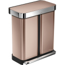 Kosz pedałowy Liner Pocket Recycler 58L simplehuman różowe złoto CW2035
