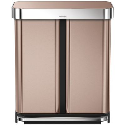 Kosz pedałowy Liner Pocket Recycler 58L simplehuman różowe złoto CW2035