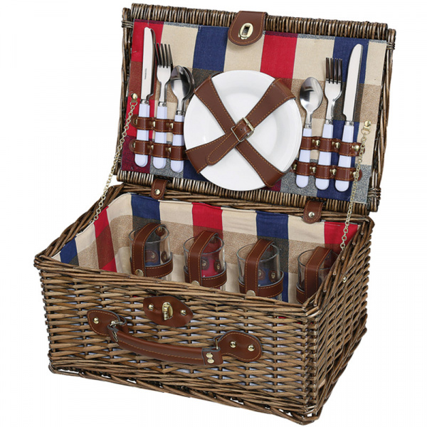 Kosz piknikowy Lenno dla 4 osób Cilio jasnobrązowy