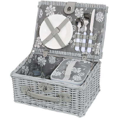 Kosz piknikowy z wyposażeniem Brebbia dla 2 osób Cilio szary CI-156737