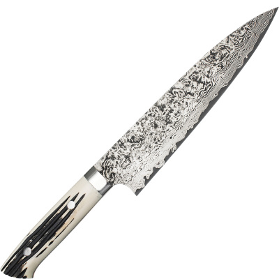 Krótki nóż szefa kuchni ręcznie kuty 18 cm Takeshi Saji WBB stal R-2 HB-457