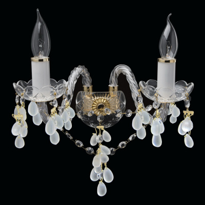 Kryształowa lampka ścienna na dwie żarówki świeczki 367021002