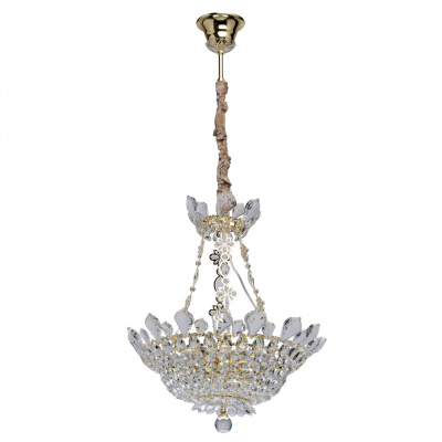 Kryształowy żyrandol na 6 żarówek, złote wykończenie MW-LIGHT Crystal 447010406