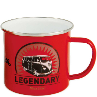 Kubek emaliowany z uchem VW T1 Legendary czerwony BR-BUTA15