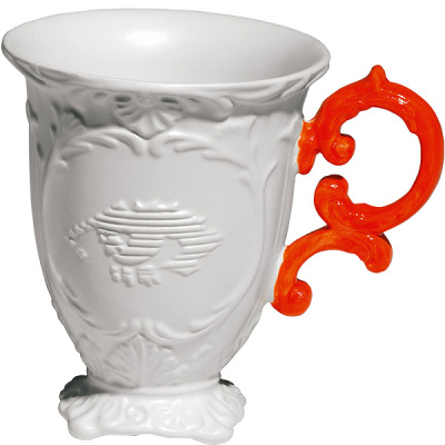 Kubek porcelanowy Seletti Versailles Fluo I Mug pomarańczowy _09855ARA