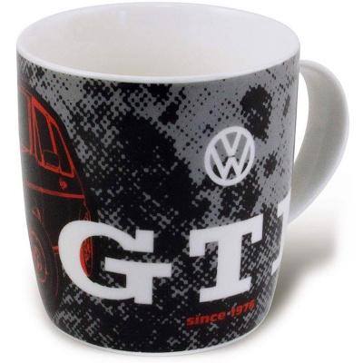 Kubek porcelanowy z uchem GTI The Legend VW czarny BR-GTITA01