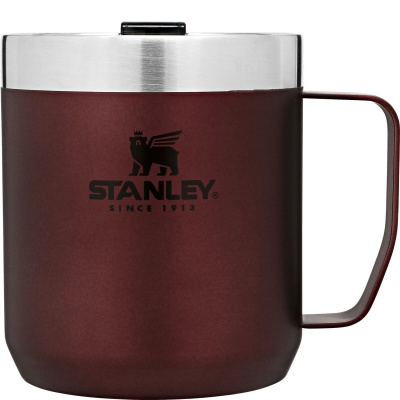 Kubek termiczny z uchwytem, stalowy Stanley Classic 0,35 Litra, bordowy 10-09366-008