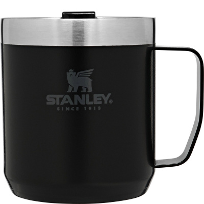 Kubek termiczny z uchwytem, stalowy Stanley Classic 0,35 Litra, czarny 10-09366-006