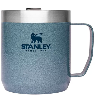 Kubek termiczny z uchwytem, stalowy Stanley Classic 0,35 Litra, niebieski 10-09366-096
