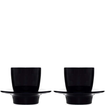 Kubki do espresso z podstawkami Club Sagaform czarne SF-5015915