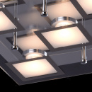 Kwadratowy plafon sufitowy LED, chromowany 678010405