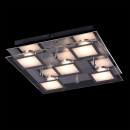 Kwadratowy plafon sufitowy LED, chromowany 678010405