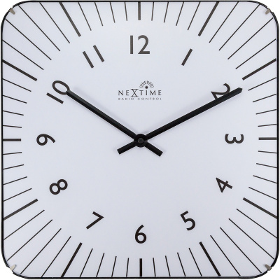Kwadratowy zegar na ścianę Alex Radio Control Nextime 35 x 35 cm, biały 3240 WI