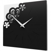 Kwadratowy zegar na ścianę Merletto CalleaDesign czarny 56-10-1-5