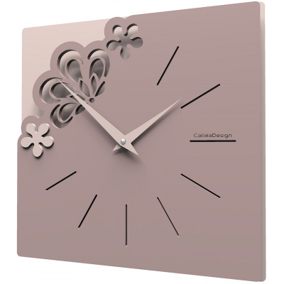 Kwadratowy zegar na ścianę Merletto CalleaDesign szara śliwka 56-10-1-34