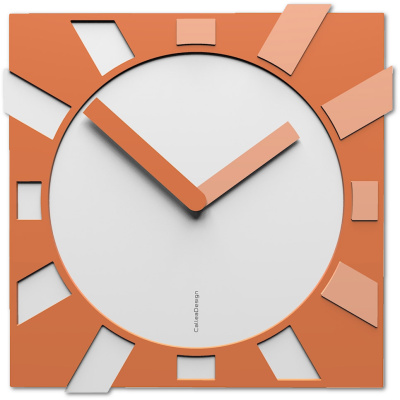 Kwadratowy zegar ścienny Jap-o CalleaDesign biały / brzoskwiniowy 10-023-22