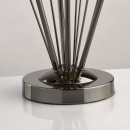 Kwiatowa lampa stołowa, złote róże, chromowana na czarno podstawa MW-LIGHT Flora 615031304