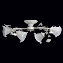 Kwiatowa lampa sufitowa biało-złota z alabastrowymi kloszami MW-LIGHT Flora 242014704
