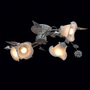 Kwiatowa lampa sufitowa biało-złota z alabastrowymi kloszami MW-LIGHT Flora 242014704