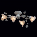 Kwiatowa lampa sufitowa biało-złota z alabastrowymi kloszami MW-LIGHT Flora 242014704