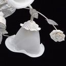 Kwiatowa lampa sufitowa biało-złota z alabastrowymi kloszami MW-LIGHT Flora 242014704