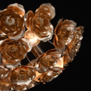 Kwiatowa lampa sufitowa złote róże, czarna podstawa chromowana MW-LIGHT Flora 615011106