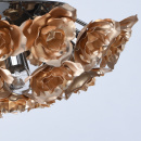 Kwiatowa lampa sufitowa złote róże, czarna podstawa chromowana MW-LIGHT Flora 615011106