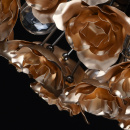 Kwiatowa lampa sufitowa złote róże, czarna podstawa chromowana MW-LIGHT Flora 615011106