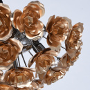 Kwiatowa lampa sufitowa złote róże, czarna podstawa chromowana MW-LIGHT Flora 615011106