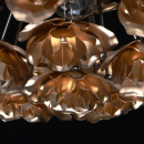 Kwiatowa lampa sufitowa złote róże, czarna podstawa chromowana MW-LIGHT Flora 615011106