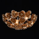 Kwiatowa lampa sufitowa złote róże, czarna podstawa chromowana MW-LIGHT Flora 615011106