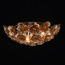 Kwiatowa lampa sufitowa złote róże, czarna podstawa chromowana MW-LIGHT Flora 615011106