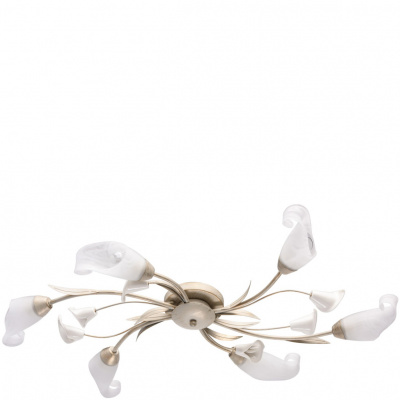 Kwiatowe oświetlenie sufitowe kremowo-złota podstawa i białe klosze MW-Light 242016906