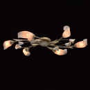 Kwiatowe oświetlenie sufitowe kremowo-złota podstawa i białe klosze MW-Light 242016906