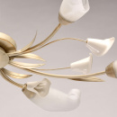 Kwiatowe oświetlenie sufitowe kremowo-złota podstawa i białe klosze MW-Light 242016906