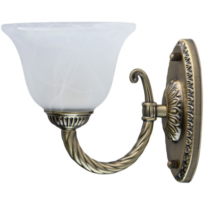 Ładny kinkiet w kolorze antycznej miedzi i biały klosz MW-LIGHT Classic 450026101