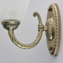 Ładny kinkiet w kolorze antycznej miedzi i biały klosz MW-LIGHT Classic 450026101