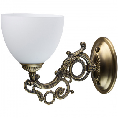 Ładny kinkiet w kolorze miedzianym i biały klosz MW-LIGHT Classic 450026701