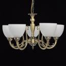 Ładny żyrandol o kolorze mosiądzu antycznego MW-LIGHT Classic białe klosze - wyc 450017005