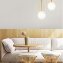 Lampa do jadalni - kuchni - biała kula w złotej klatce Telford Maytoni P362PL-01G