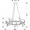 Lampa duży okrąg LED z liśćmi i kryształami Giaros Apeti A0028-320