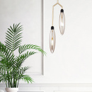 Lampa dwa zwisające klosze bursztynowe łezki Ventura Maytoni MOD012PL-02G